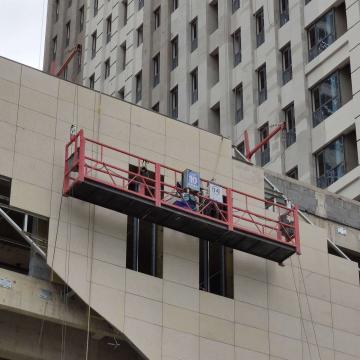 Painted rope suspended platform gondola for window cleaning in India